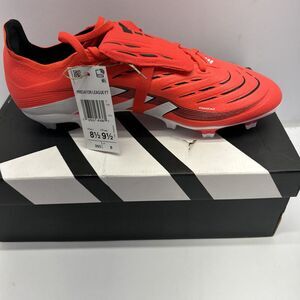 Adidas Predator League FT FG Soccer Cleats Red White Men 8.5 Woman 9.5 New